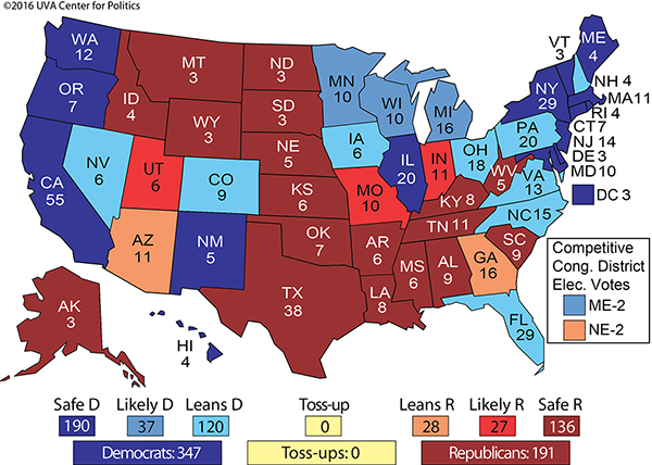 Electoral College Maps 2016 Projections And Predictions Hillary Clinton