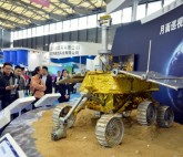 A model of China's "Jade Rabbit" lunar probe, which is on the moon now.